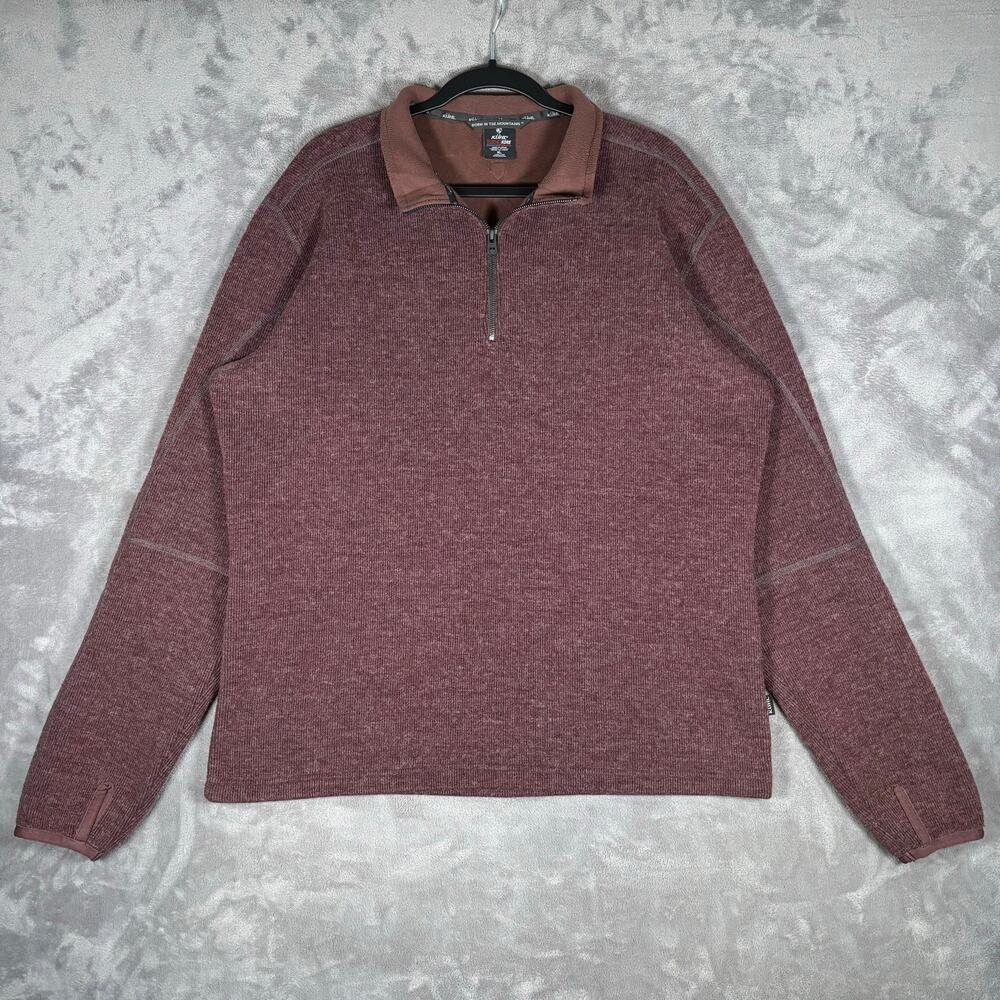 KÜHL Thor ThermoKore 1/4 Zip Wool Blend Sweater Men’s XL Burgundy